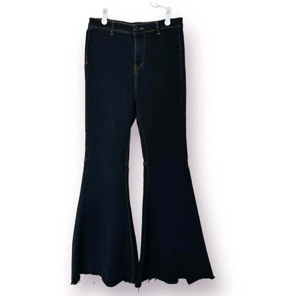 Chelsea & Violet High Rise Stretch Black  Denim Huge Flare Bell Bottom Jeans 27